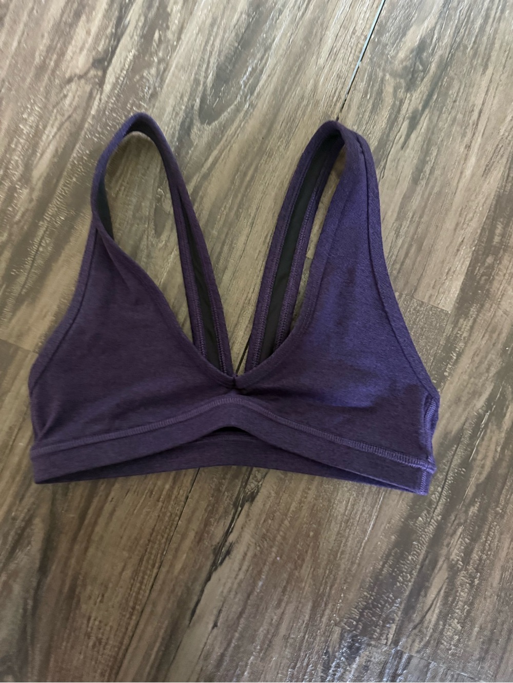 Fleo Deep Purple Double-Strap V-Neck Sports Bra